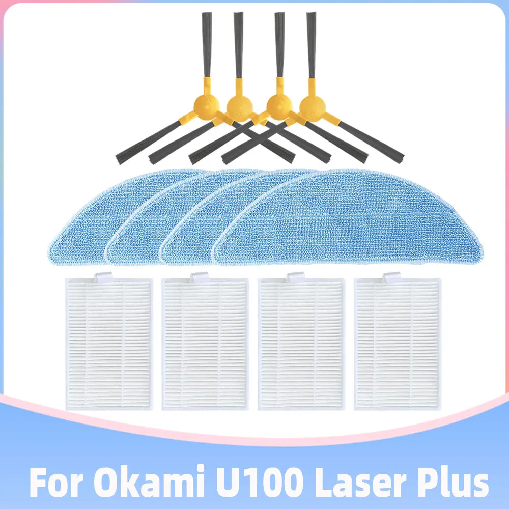 Side Brush Hepa Filter Mop Rag Cloth Replacement Parts For Okami U100 Laser Plus Robotic Vacuum Cleaner Spare Accessories | Бытовая