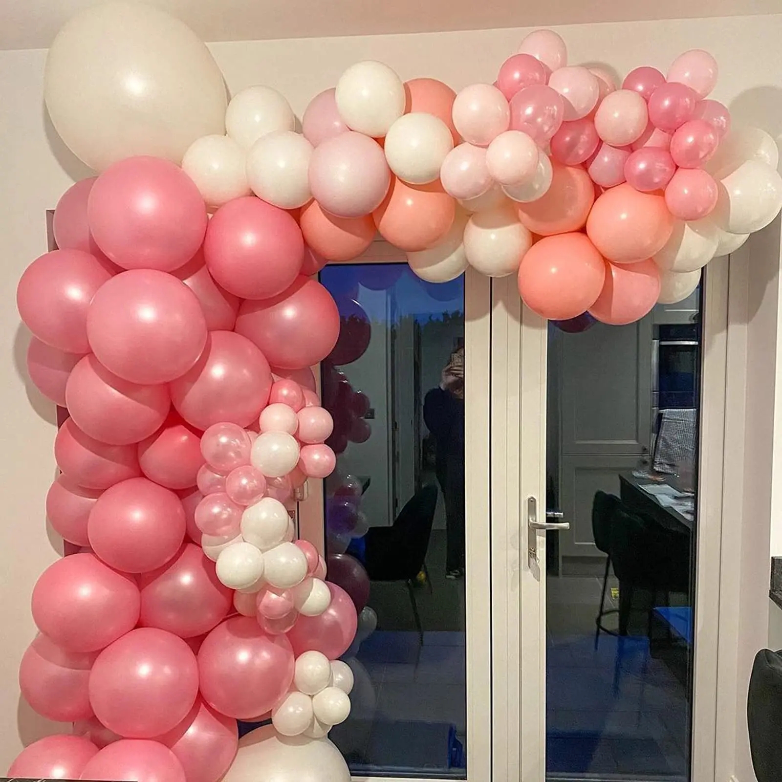 kit rosa balões de ouro decoração da