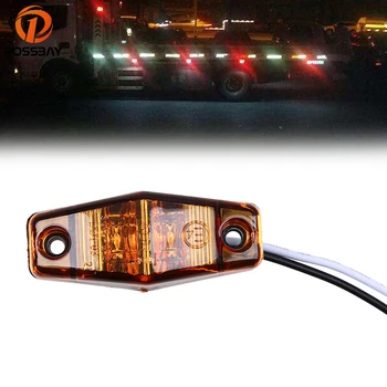 

POSSBAY 2 LED Yellow/Red/White Car Trailer Truck Side Marker Indicator Lights Waterproof Signal Warning Lamps