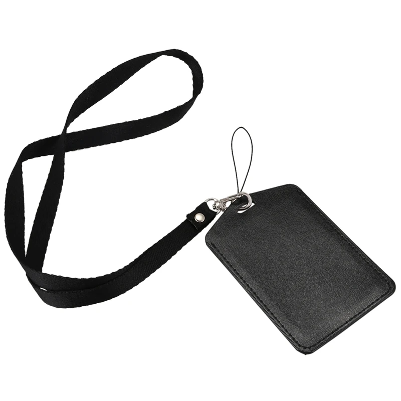 

Office, school badge strap black vertical neck