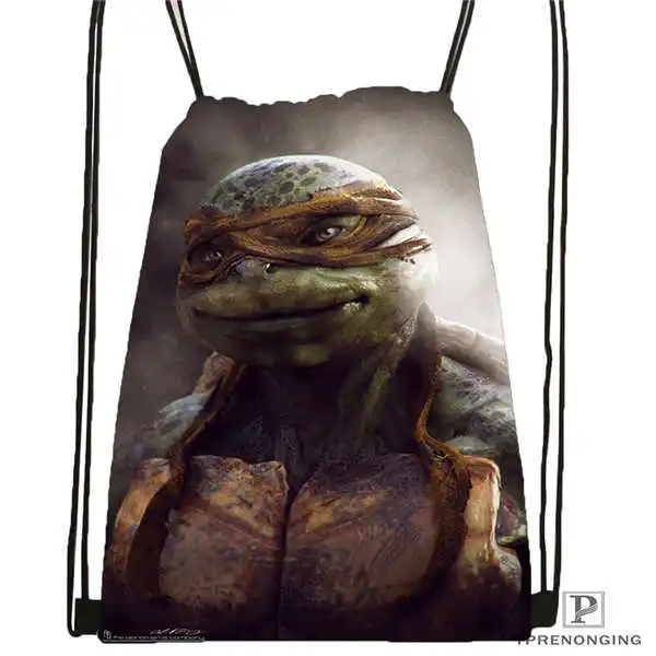 Drawstring Backpack Custom_ mutant_ninja_turtles походная сумка на шнурке милый рюкзак для детей(черная спинка) 31x40 см#2018611-25 - Цвет: Drawstring Backpack