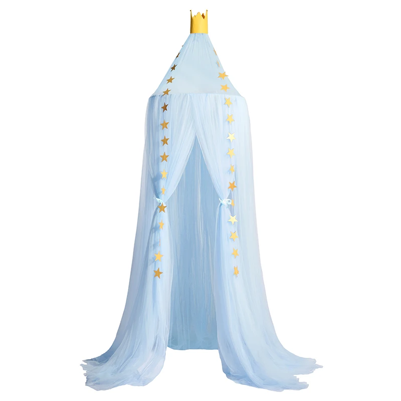 1 шт. круговой серый балдахин кровать балдахин детская комната украшение кровать палатка Moustiquaire принцесса дети девочки круглый москитная сетка - Цвет: Blue
