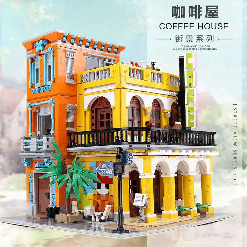 

10002 Factory City Street European Market Cafe Havana Shining Model 10201 10202 K86101 Building Blocks Bricks Children Toy 10190