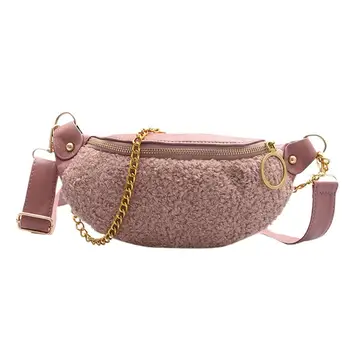 

Women Bags Waist Crossbody Chest Shoulder Bags Fashion Double Zipper Wool Wild Casual Cute Solid color personality 2020 new H1