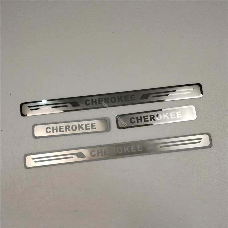 Car Door Sill Scuff Plate Jeep Cherokee Car styling Stainless Steel Scuff Plate Door Sill Welcome Pedal