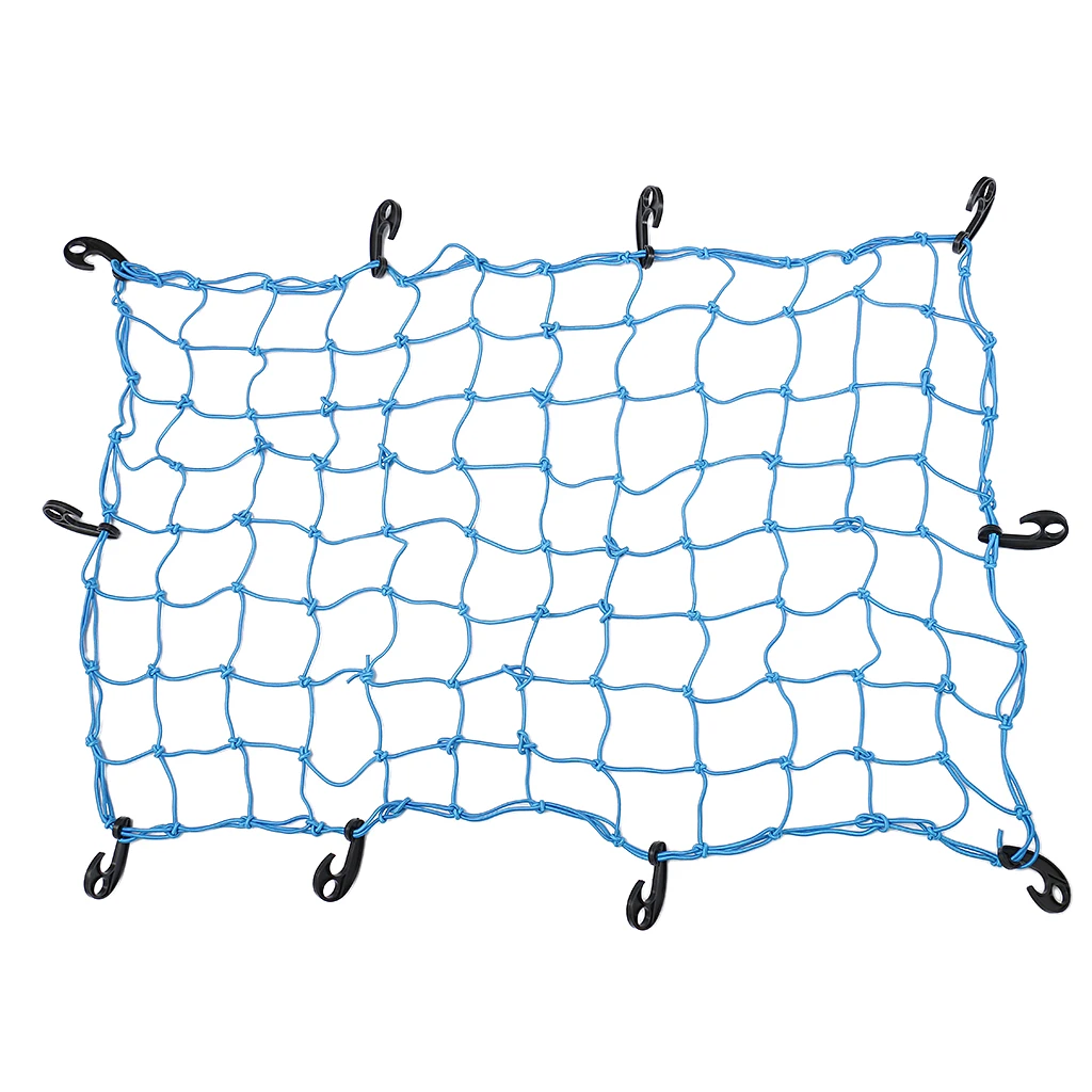 Elastic Car Trailer Roof Rack Boot Luggage Bungee Cord Cargo Net with 10 Hooks