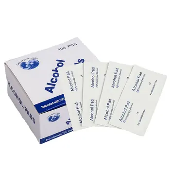 

100pcs Alcohol Wet Wipe Disposable Disinfection Prep Swap Pad Antiseptic Skin Cleaning Care Mobile Phone Jewelry Clean Wipe