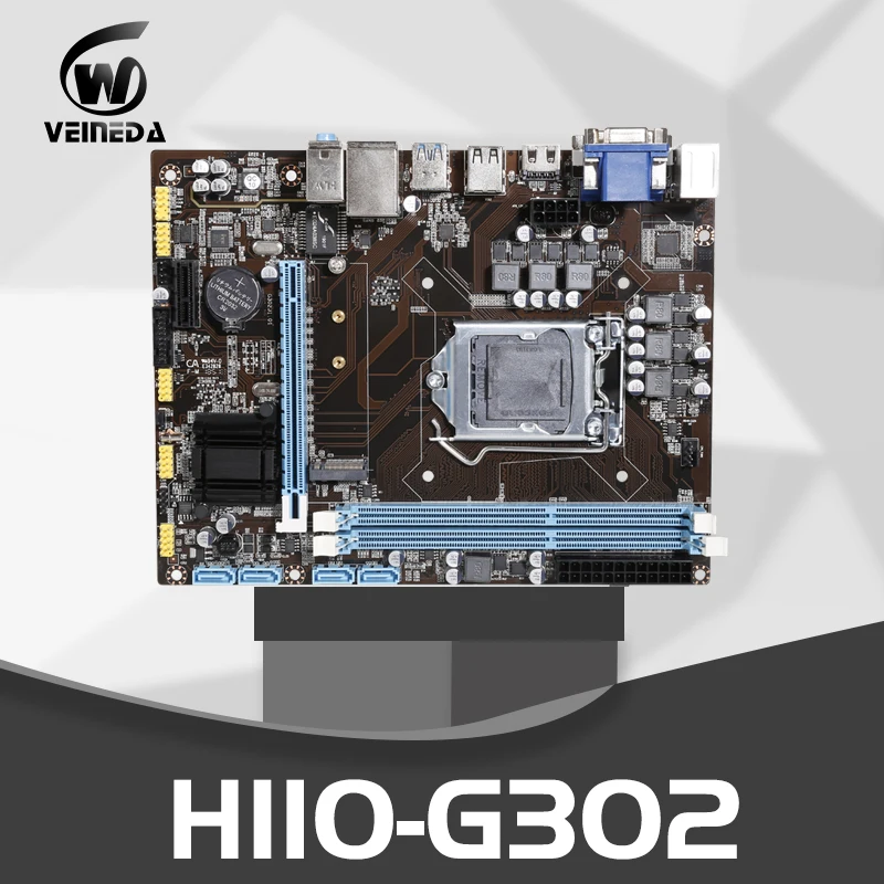 

VEINEDA H110 G302 desktop motherboard LGA1151 for i3 i5 i7 CPU support 2xddr3 dimm memory max 32GB