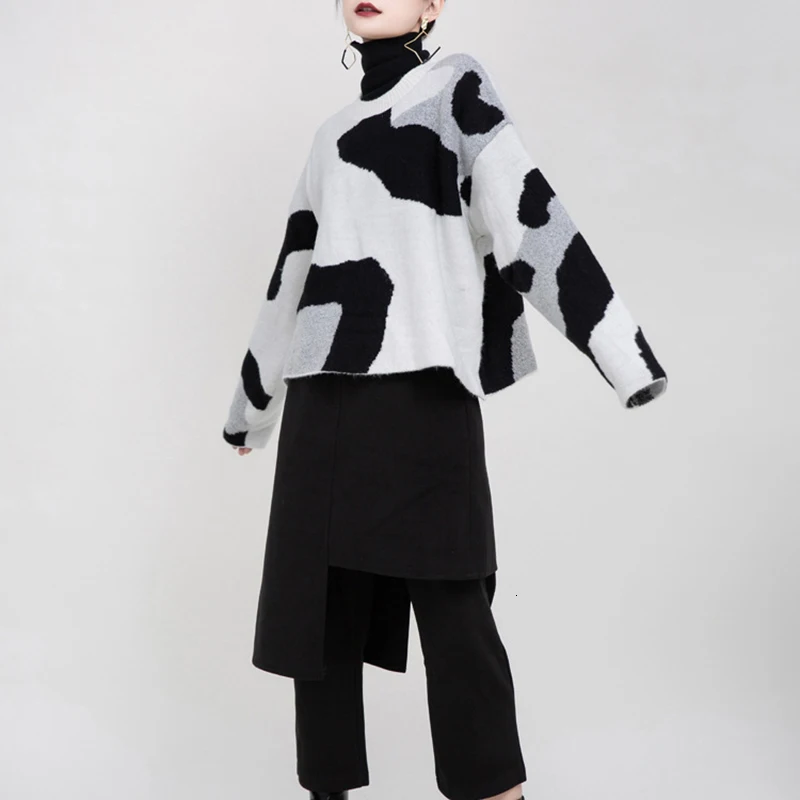 Top mujer femme mink cashmere fashion loose V-neck