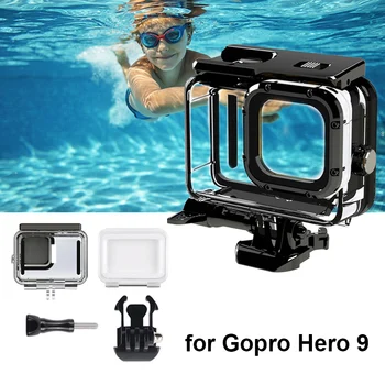 

for Gopro Hero 9 Black Diving Waterproof Housing Case with Lone Screw Base Mount Underwater Protective Shell Camera Accessories