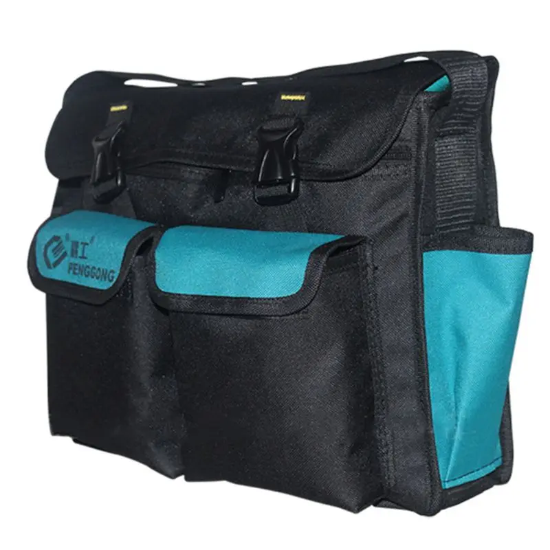 

Hardware Toolkit Shoulderbag Waterproof Oxford Cloth Multi Organize Pockets Storage Pouch Portable Electrician Worker Use Tool