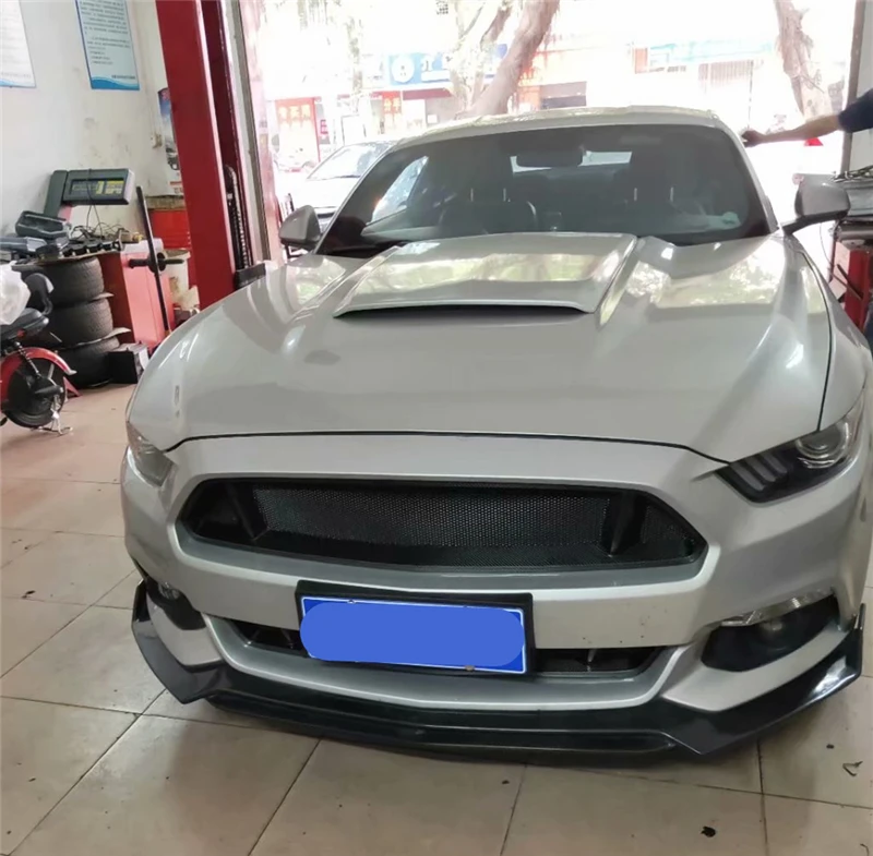 Использование для Ford Mustang гоночные грили 16 17 лет Настоящее углеродное волокно 2 шт. Refitt Передняя Центральная гоночная решетка крышка аксессуары