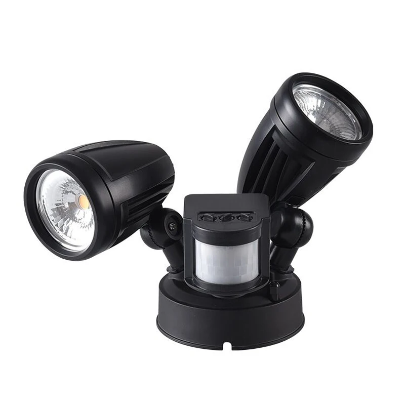 Black AC 100-240V PIR лампы для датчика движения наружная настенная лампа светодиодный светильник садовая безопасность уличное освещение крыльца - Испускаемый цвет: Black