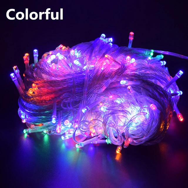 RGB Светодиодная гирлянда 10 м, 110 В, 220 В, светодиодная гирлянда для украшения, Рождественская гирлянда, уличная Свадебная гирлянда - Испускаемый цвет: RGB