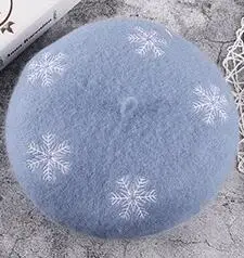 light blue Оригинальная шерстяная шляпа Рождественский Снежный теплый берет DIY Оригинальность шляпа Джокер подарок для женщин - Цвет: light blue
