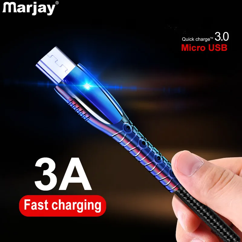 Micro USB кабель Marjay для быстрой зарядки Samsung Galaxy A9 Pro телефонные кабели Xiaomi Redmi 7
