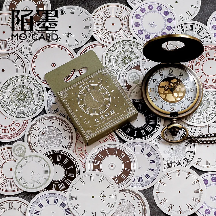 * Journal Clock Japanese Calendar Decorative Paper Craft Vintage Stickers Scrapbooking Stationery |