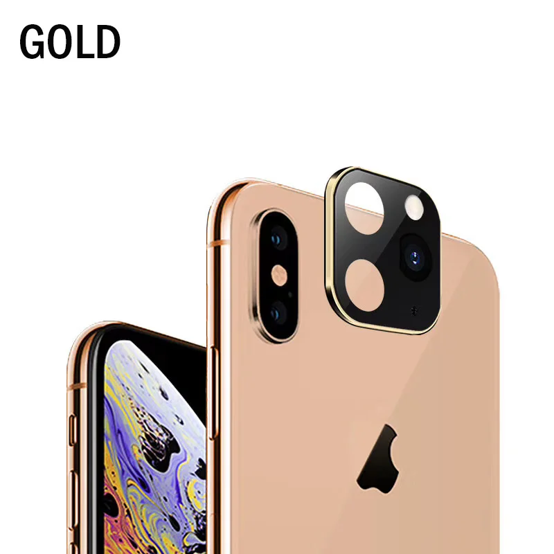 Золотой Защитная крышка для объектива камеры для iPhone X XS Max, Защитное стекло для камеры, сменная крышка на iPhone 11 Pro, Роскошный металлический алюминий - Цвет: Золотой