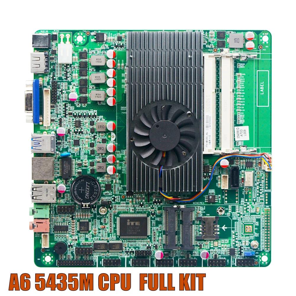  Ultra-thin Mini itx Motherboard Built in CPU A6 5345M HD Video Graph Processing APU USB 3.0 VGA RJ4
