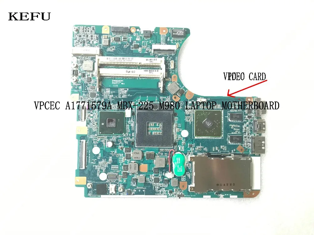 KEFU сток,, A1771579A MBX-225 M980(fit M981) REV: 1,1 для sony VPCEC серии, M981 материнская плата для ноутбука