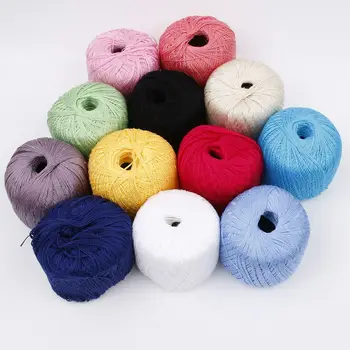 

NEW 1pcs DIY Mercerized Cotton Cord Thread Yarn for Embroidery Crochet Knitting Lace Jewelry Sewing Tools Accessories 12 Colors