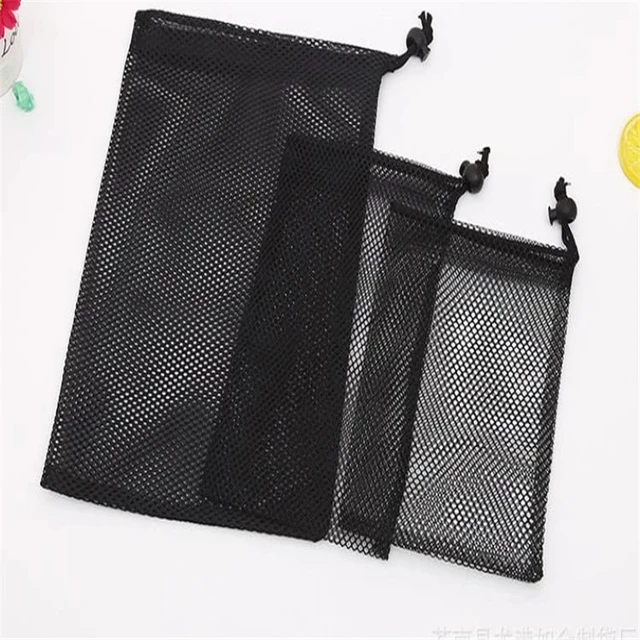 Black Nylon Drawstring Pouch