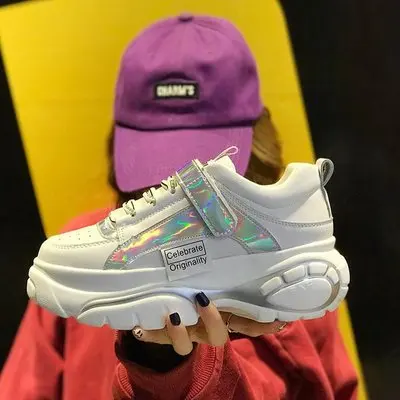 

Dropshipping New Platform Sneakers Ultra-light Trend Women Shoes Explosions Thick-soled Lace-up High-heeled Woman Shoes XYZ47