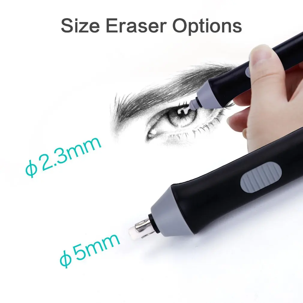 Kawaii Electric Eraser With Refill Cute Electronic Pencil Rubber For Kids Painting Drawing Stationery Office School Supplies
