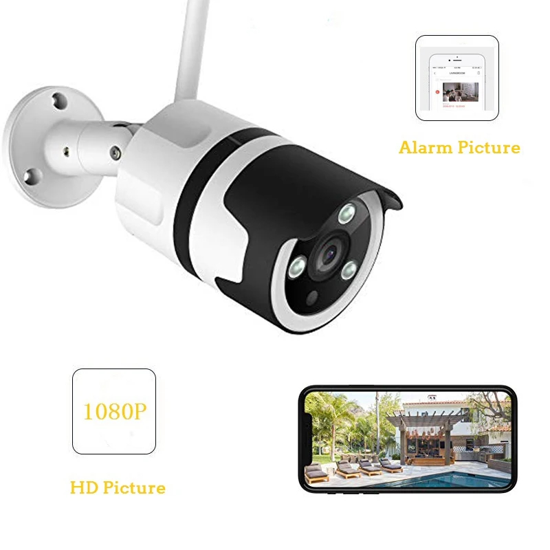 wdskivi 1080P Waterproof Outdoor IP Camera Wifi Security Camera Bullet CCTV Surveillance Listen and Talk Smart Alarm ycc365plus