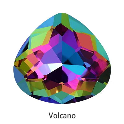 Volcano Толстый треугольник 12x13 мм радужные стразы из стекла K9, стразы с кристаллами для рукоделия одежды, Женские Ювелирные изделия, аксессуары - Цвет: Volcano