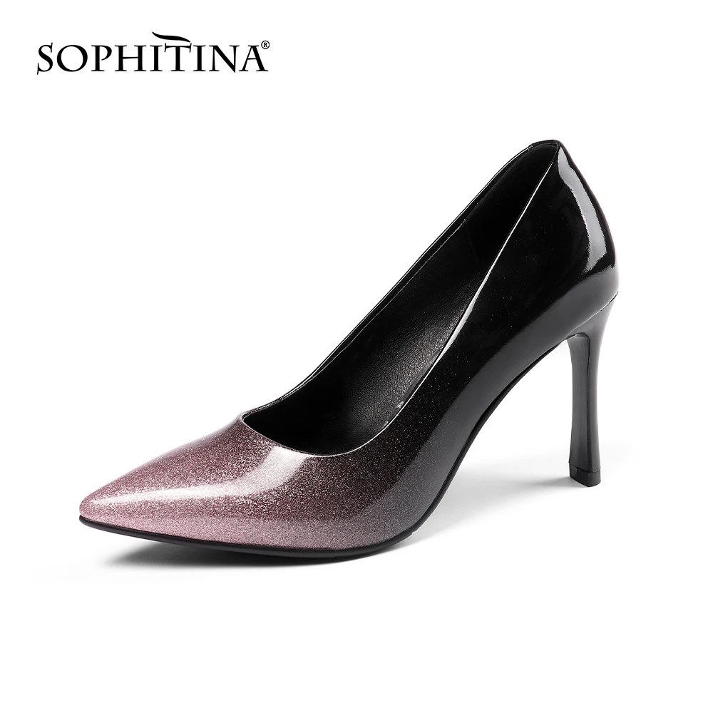 SOPHITINA/модные разноцветные туфли лодочки Особый дизайн Новые Элегантные вечерние