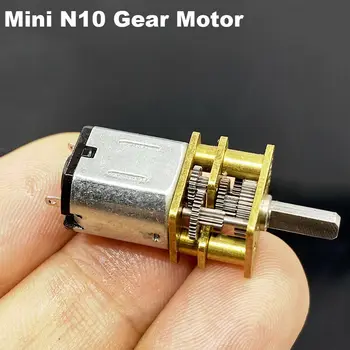 

N10 Full Metal Gear Motor Mini Gearbox Speed Reduction Motor DC 3V-6V 5V Slow Speed Large Torque DIY Robot Car Lock