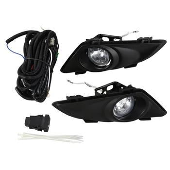 

Front Right Left Clear Fog Lights Lamp Lens W/Wiring Kit for Mazda 6 2003 2004 2005