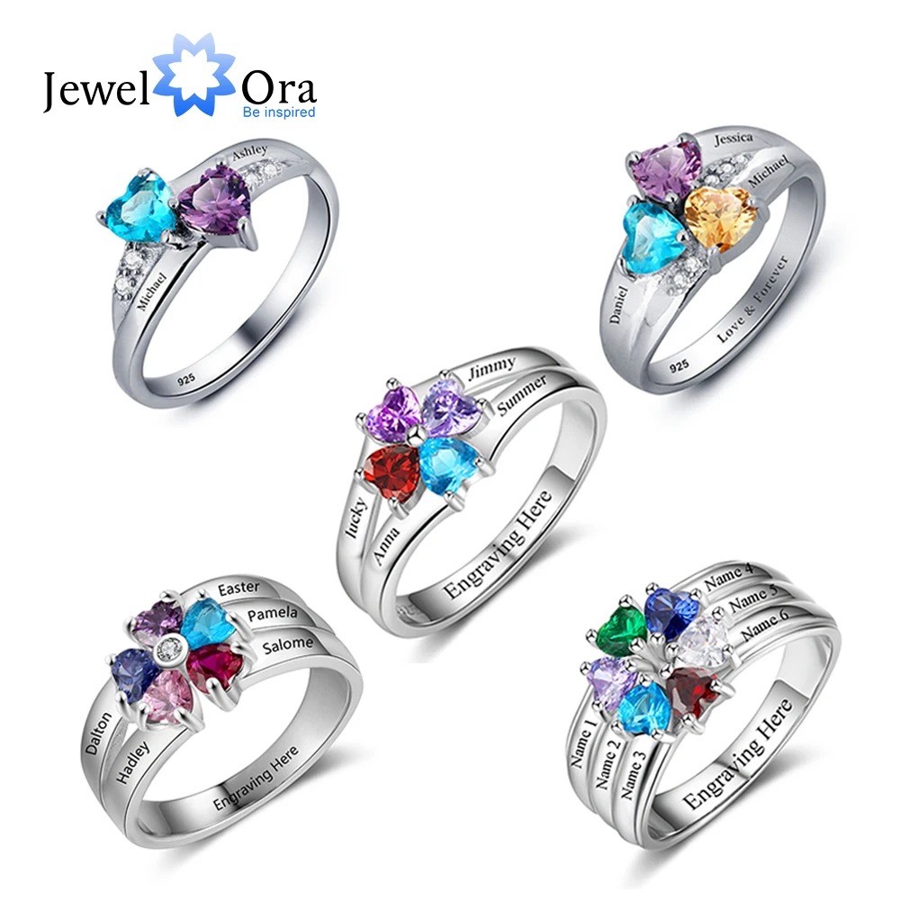 mothers ring with 4 birthstones