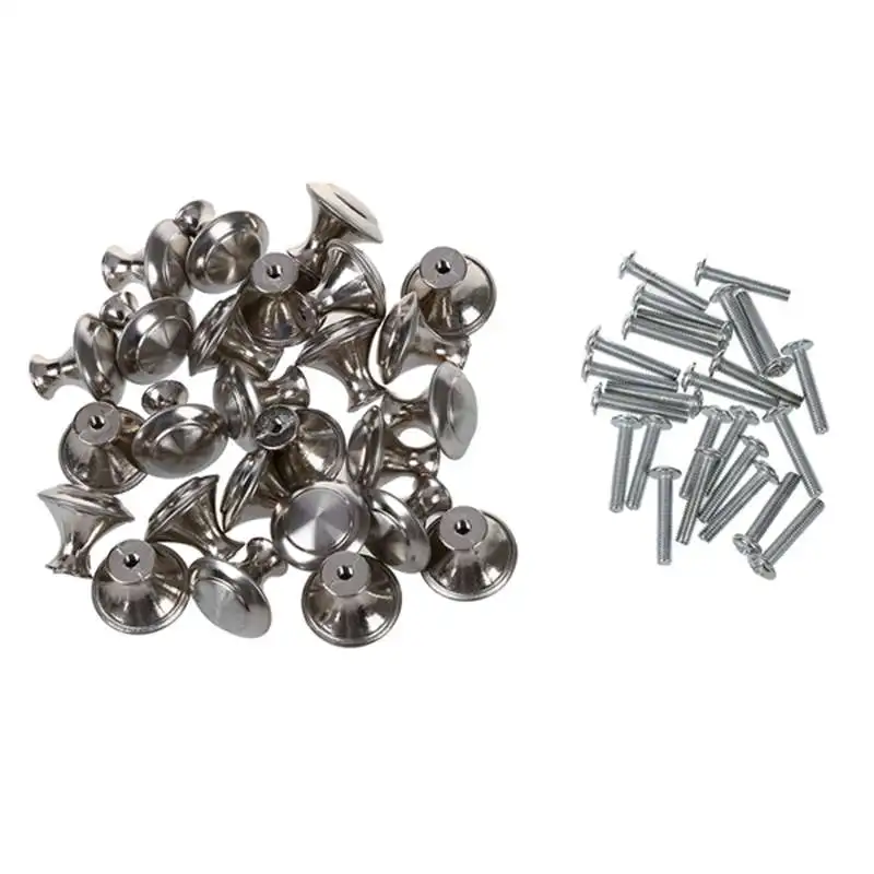 

24mm Cabinet Cupboard Wardrobe Drawer Stainless Steel Round Handle Knob 25 Pcs