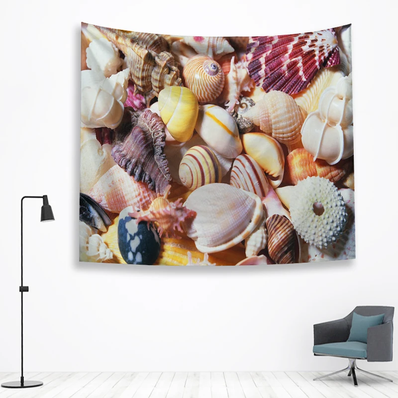 В виде ракушки стены Ttapestry висячие украшения богемный пляжный коврик фермерский дом Декор общежития МАНДАЛА ГОБЕЛЕН колдовство хиппи