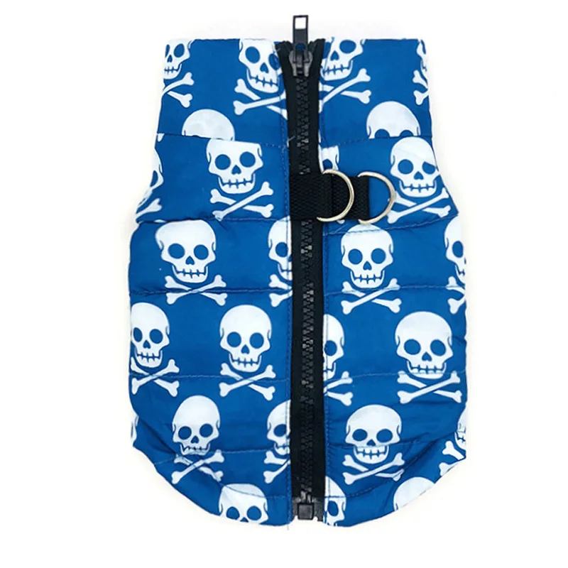 Blue Skull Водонепроницаемая куртка для собак, зимняя одежда для щенков, камуфляжная куртка для маленьких собак, чихуахуа, одежда для йоркширского терьера - Цвет: Blue Skull