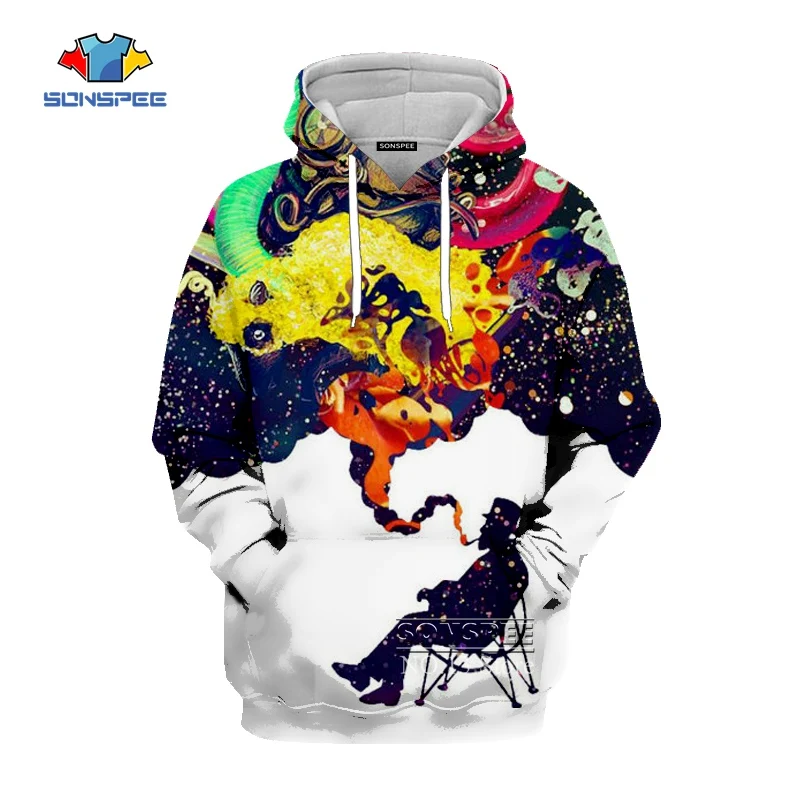 SONSPEE Smoke Dreams забавная Harajuku 3D одежда для мужчин и женщин унисекс толстовки с
