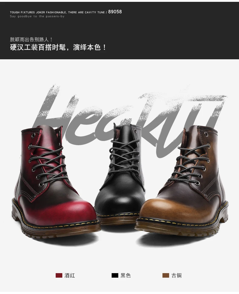 Brand Men Boots Autumn Winter Warm Fur High Quality Split Leather Waterproof Footwear Fashion Comfortable Men Ankle Boots