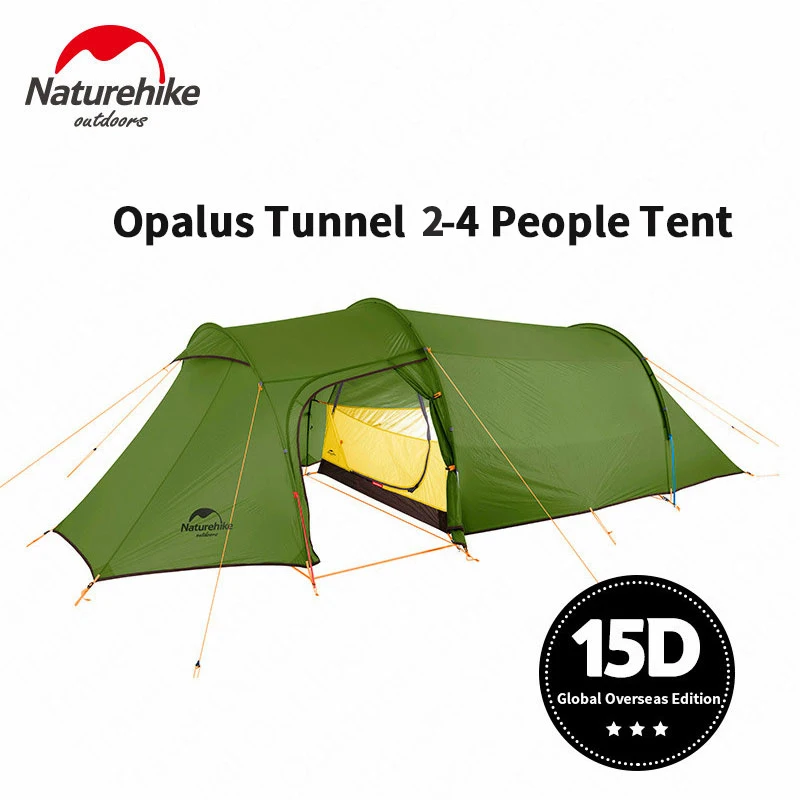 Naturehike палатка для кемпинга Opalus туннель 2 4 человек Сезона Палатка Сверхлегкая