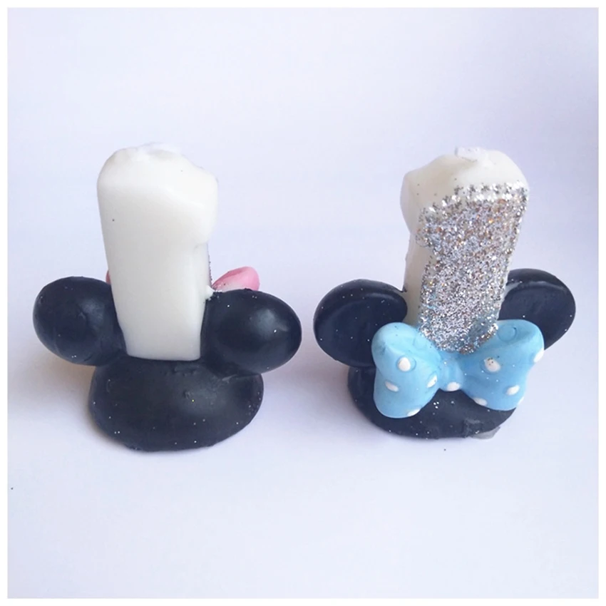 Happy Birthday Cake Candles Number Candles Bowknot Number 1 Birthday Candle Cake Topper Decoration for Party Kids Adults