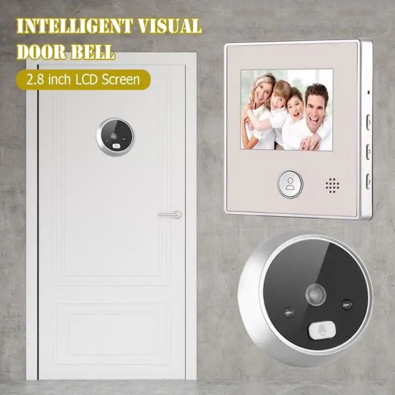 

Smart Digital Door Eye Doorbell 1.3MP 720P Night Vision Videotape 2.8 inch LCD Screen 1.3 Million Pixels 150 Degrees Camera New