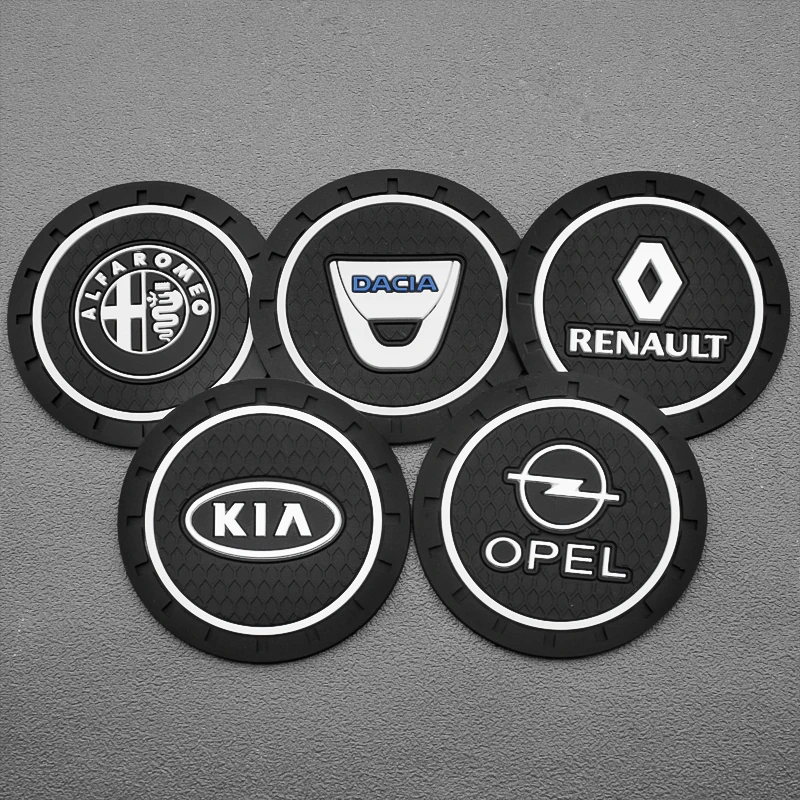 

1/2PCS Auto Cup Holder Non-slip Mat Water Coaster Decoration For Kia MINI Seat Mazda Mitsubishi Suzuki BMW Toyota Hyundai Honda