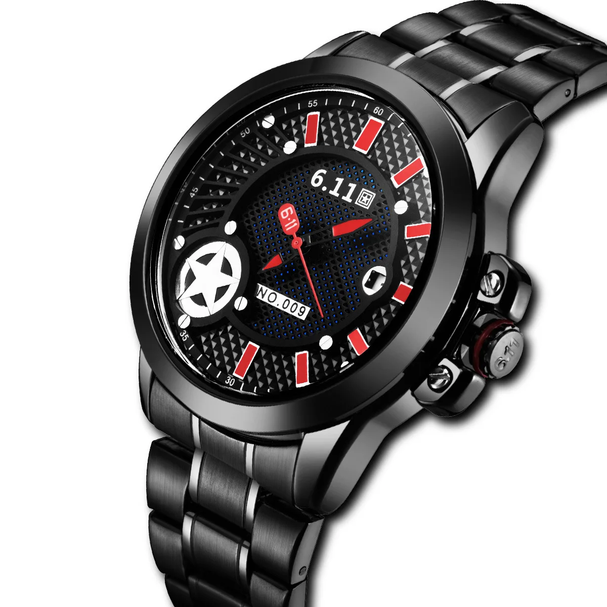 

6.11 Watch Light Kinetic Energy Watch Quartz Watch Opto-electronic Watch Steel Band Waterproof with Calendar Light Kinetic Energ
