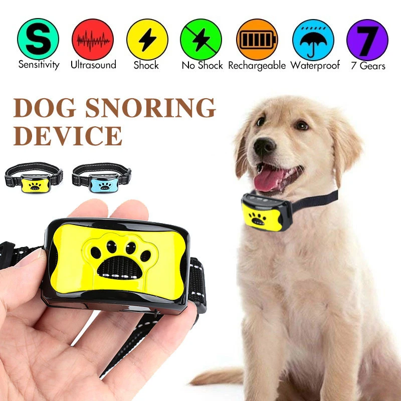 

Pet Dogs Anti Bark Collars Control Train Waterproof Dog Training Collar Dog Stop Barking Collar Rechargeable Ultrasonic Collars