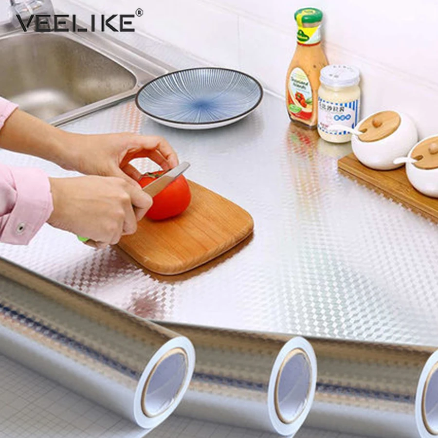 

PVC Oil-proof Waterproof Wall Sticker for Kitchen Wall Kitchen Stove Removable Self Adhesive Stickers Room Decor Home Decoration