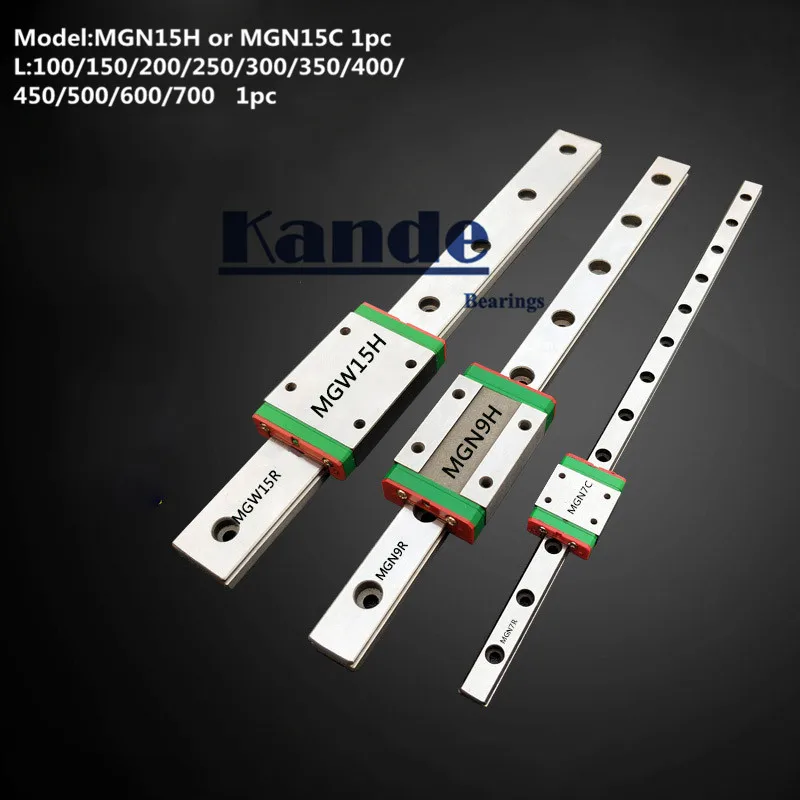 

MGN15 CNC 15mm miniature linear rail guide MGN15C L100 - 600 mm MGN15H linear block carriage or MGN15H narrow carriage