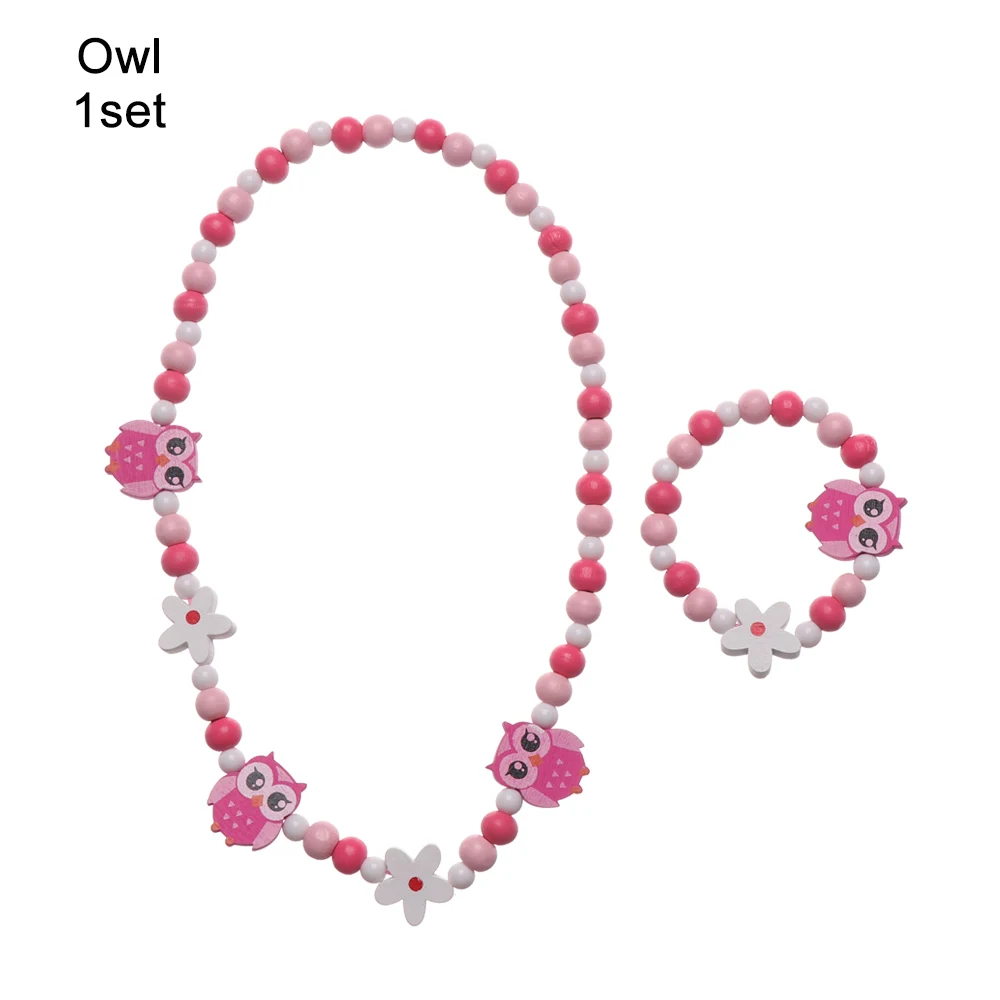 A-3 1 Набор для девочек, бусы, игрушки, ожерелье+ браслет, бабочки, цветы, детские аксессуары ручной работы, принцесса, детские подарки на день рождения - Цвет: A-3