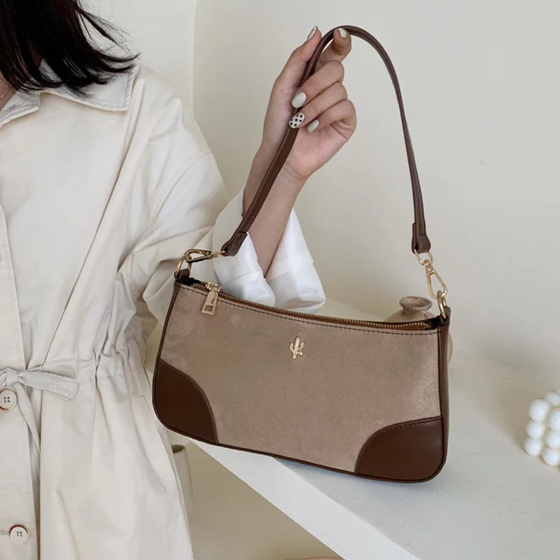 

Retro Design Baguette Bag Ladies Handags Evening Party Clutch PU Leather Handbags High Quality Underarm Shoulder Bags Simple