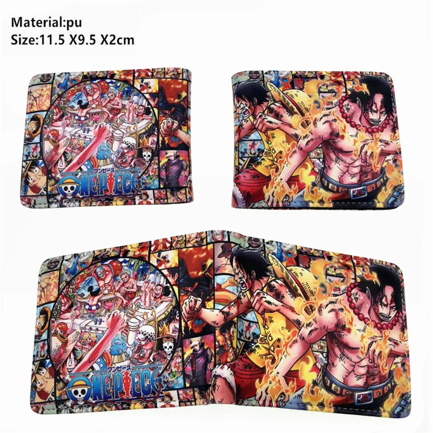 Аниме one piece Luffy Law Pu кожаный кошелек для мальчиков и девочек с карманом для монет на молнии короткий двойной фото держатель для карт кошелек подарок